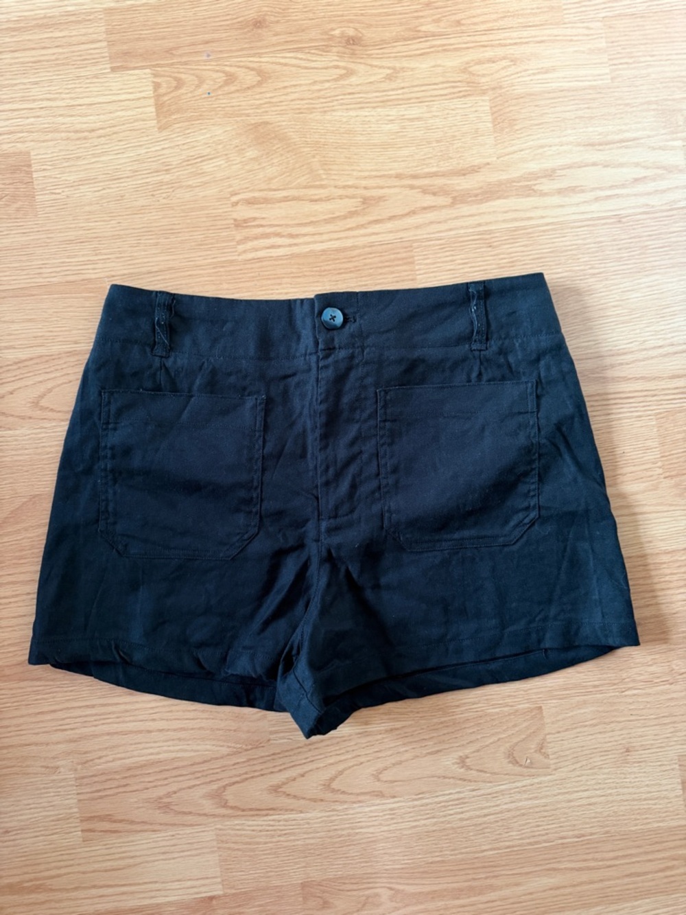 Anthropologie Black High-Waist Pocket Shorts